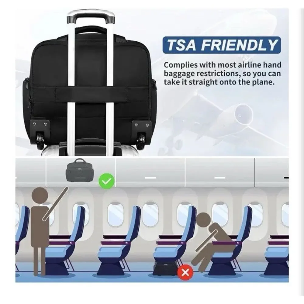 ROSECER Rolling Laptop Bag, 17.3 Inch Premium Laptop Briefcase with‎ Wheels New